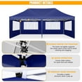 thumbnail image 4 of COBIZI 10x20 Party Tent Canopy Tent with 6 Sidewalls, UPF 50+, Waterproof Portable Pop Up Canopy Outdoor , Large Event Tent for Backyard, Wedding, Market, Blue, 4 of 9