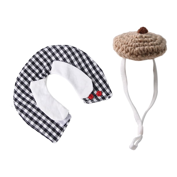 1 juego de ropa para hámster, gorro de punto con correa ajustable, top de ganchillo, hámster, conejillo de indias, animales pequeños, accesorios de disfraz, suministros para mascotas