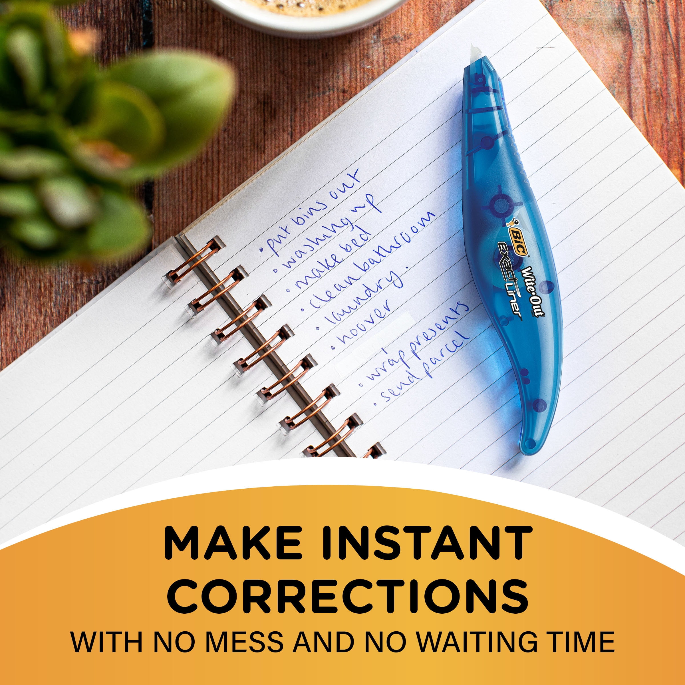 BIC Wite-Out Exact Liner Correction Tape, Fast, Clean Easy to Use,10-Count Pack