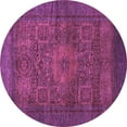 thumbnail image 1 of Ahgly Company Indoor Round Abstract Purple Modern Area Rugs, 8' Round, 1 of 4