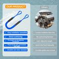 thumbnail image 4 of FLOODKING 2-Pack Mooring Ropes 2.5FT+3FT - Bungee Dock Lines with Bumper for Kayaks, Boats, Jet Skis, 4 of 6