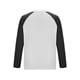 thumbnail image 3 of Blusas y camisas de manga larga con cuello en V para hombre, estilo casual, de color liso, con empalme, de manga larga y cuello en V, de poliéster y algodón., 3 of 4