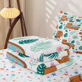 thumbnail image 5 of Erosebridal Cute Tropical Monstera Zipper Queen Comforter Set with Fitted Sheet and 2 Pillowcases,Cute Capybara Palm Leaf Zipper Bedding Set For Girls,Colorful Stars Reversible,4-Piece, 5 of 7