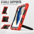 thumbnail image 5 of For Samsung Galaxy Tab A8 Case 10.5 Inch 2022 SM-X200/X205/X207 with Built-in Screen Protector, Heavy Duty 3 in 1 Shockproof Bumper Protection with 360° Ring Holder and Shoulder Strap,Red+Black, 5 of 8