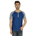 thumbnail image 1 of Inkmeso T-Shirts à Manches Courtes Raglan en Coton Léger Unis T-Shirt Classique Henley pour Hommes, 1 of 7