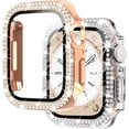 thumbnail image 1 of GHSDFBB 2-Pack Bling Cases with Screen Protector Compatible for Apple Watch 38mm Series 3 2 1, Protective Cover for iWatch Series 1/2/3 (38mm, Clear/Rose Gold), 1 of 7