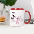 thumbnail image 4 of CafePress - 5 Years Breast Cancer Survivor Mug - 11 oz Ceramic Mug - Novelty Coffee Tea Cup, 4 of 6