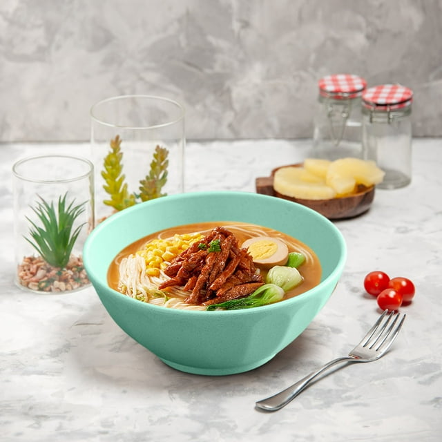 Straw Soup Bowl | Sustainable Eco-Friendly Dormitory Dining Bowl | Lightweight Easy-To-Clean Student Instant Noodle Bowl | Multi-Purpose Soup Snack Container for Outdoor Use