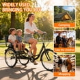 thumbnail image 3 of Adult Tricycle 7 Speed, 24 Inch 3 Wheel Bikes Extended Rear wheelbase Tricycle Wheel Bike w/Rear Basket for Women/Children Seniors Maximum Load 550lbs, 3 of 7
