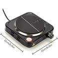 thumbnail image 4 of Compact and Portable Countertop Burner- Countertop Double Cast Iron Burner 2000 Watts Electric Hot Plate Temperature Controls Black, 4 of 4