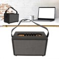 thumbnail image 4 of Leather Vintage Bluetooth Speaker Portable Heavy Bass Music Player Wireless Speaker for Outdoor Performance Party Black, 4 of 5