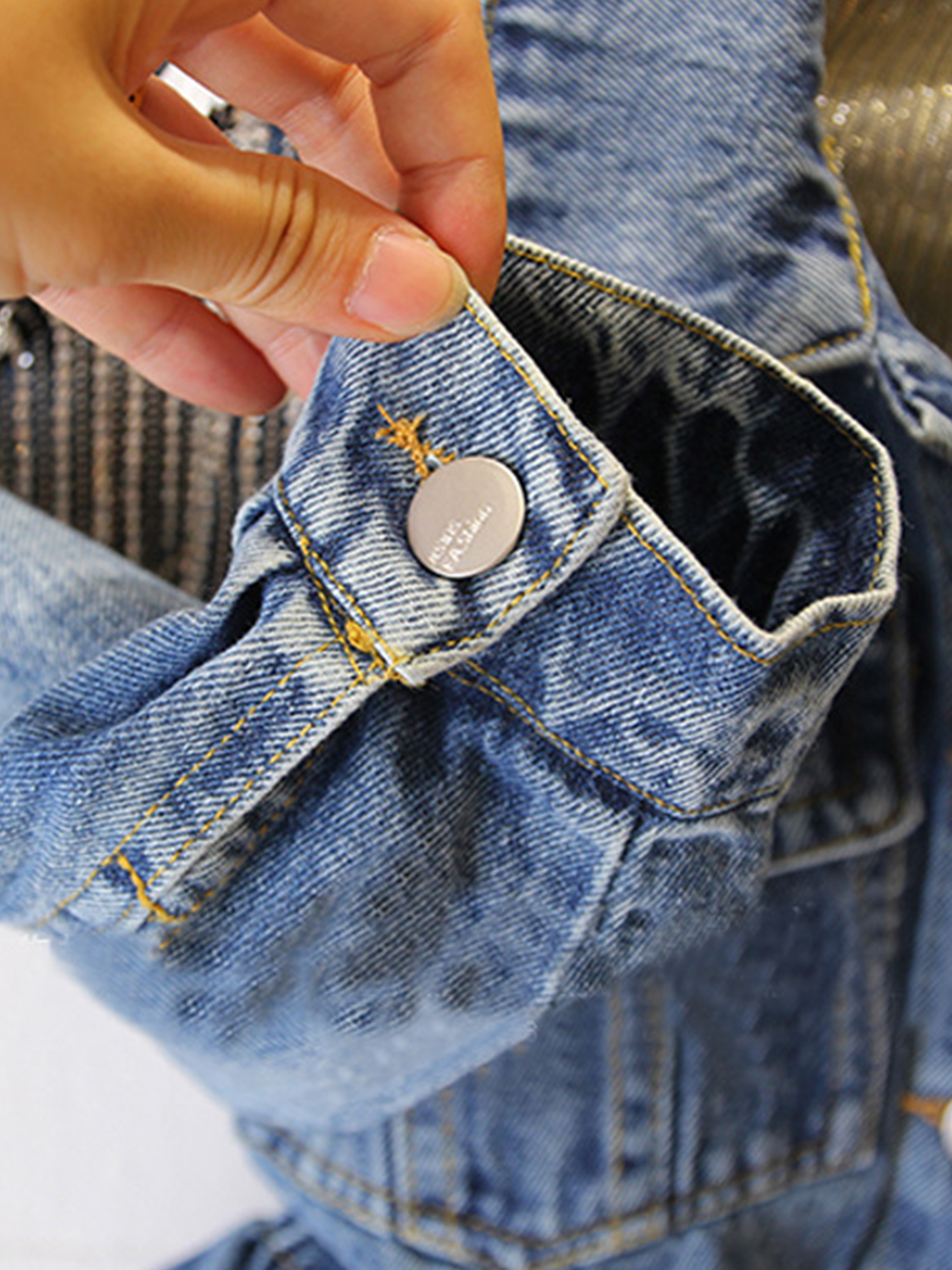 Jbeelate Toddler Children S Denim Jacket Long Sleeved Lapel Jacket With Chain Waistband On The Shoulders Coat Walmart Com