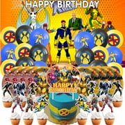 X-Men X Men Party Supplies Plates Decorations Birthday Cake Topper Banner Decor Backdrop Balloons