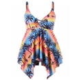 thumbnail image 4 of WISEFIN Women Plus Size Irregular Hem Printed Padded Swimdress 2 Piece Swing Swimsuits L-5XL, 4 of 5