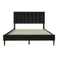 thumbnail image 3 of Home Design Evanston Full Tufted Upholstered Platform Bed with Slatted Wood and Foam-Padded Headboard, Black, Easy Assembly, 3 of 5