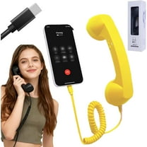 Retro Phone Handset, 2026 New Retro Phone Handset for iPhone, Type-C Retro Telephone Wired Handsets Style Landline Handle Receiver for Cell Mobile Video Conferences, Calls, Meetings