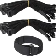 thumbnail image 4 of 30/20/10Pcs Reusable Hook Loop Cinch Straps Nylon Cable Ties Organizer Adjustable Fastener Securing Cable Straps Cord Management Green 20x200mm 20Pcs, 4 of 6