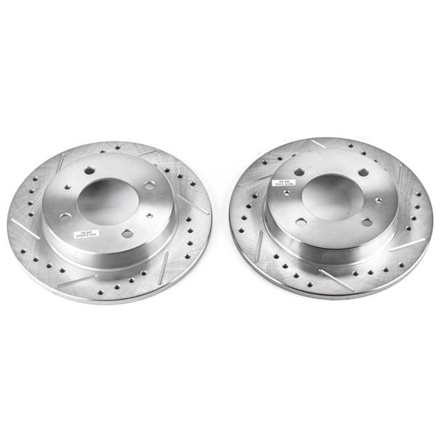 Power Stop JBR1754XPR Drilled and Slotted Front Brake Rotor Pair Power Stop JBR1754XPR Drilled and Slotted Front Brake Rotor Pair