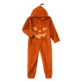 thumbnail image 2 of Halloween Fleece Onesie for Women Pumpkin Hooded One Piece Soft Plush Halloween Pumpkin Costume Hooded Pumpkin Pajamas for Halloween Party Cosplay, Lounge & Sleepwear Jumpsuit, 2 of 6