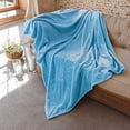 thumbnail image 5 of JULY HOME Flannel Fleece Throw Blankets for Couch or Bed - Plush Soft and Warm 330GSM Lightweight Microfiber Blanket for Home Sofa and Bedroom (Throw 50"x60", Blue), 5 of 6