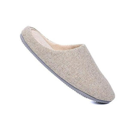 

Unisex s Classic Terry Clog Slip on Slippers for Womens Beige/Gray Size 11.0