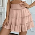 thumbnail image 2 of YDFCWXW Women Chiffon Skirts High Waist Ruffle Mini Skirts Tennis Golf Skirt Boho Summer Tiered Skirts with Built-in Shorts Pink, S, 2 of 6