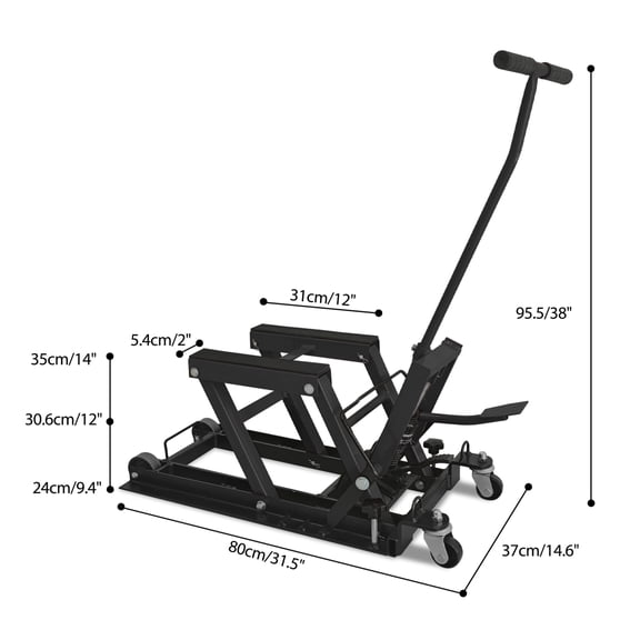 Hydraulic Motorcycle Lift Jack, 1500 LBS Capacity, ATV Scissor Lift Jack Portable Motorcycleorcycle ATV UTV Powersports, black