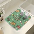 thumbnail image 4 of Yayeee Dish Drying Mat for Kitchen Counter 18" x 24" Microfiber Super Absorbent Coffee Decorative Pad, Christmas Cookies, 4 of 9
