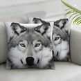 thumbnail image 3 of Acheng  Como Decorative Wolf Print Square Throw Pillow Cover, Set of 2 White 22x22in, 3 of 7