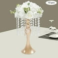 thumbnail image 5 of Wedding Centerpieces Gold Vases,10PCS Metal Flower Candle Holder with Sparkling Crystal Beads,Crystal Flower Vase Metal Flowers Stand for Party Tables Decorations, 5 of 16