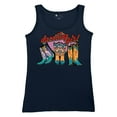 thumbnail image 5 of Dazzling Girl Women's Tank Top Blessed and Lucky Cowgirl Cute South Vintage Retro American Heritage Tradition, 5 of 7