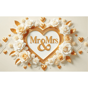 Mr. & Mrs. Romantic Wedding Banner Waterproof Polyester 70.84x43.31" Perfect for Receptions Garden Parties Home Decor