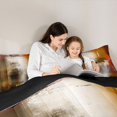 thumbnail image 4 of Manfei Abstract Oil Painting Twin Comforter Sets, Red Brown Brushstroke Bedding Set, Red Brown, Black Reversible 2pcs, 1 Comforter and 1 Pillowcase, 4 of 6