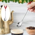 thumbnail image 4 of Christmas Reindeer Stainless Steel Spoon, 14cm Dessert and Coffee Mixing Utensil, Holiday Themed Kitchen Bar Tool, 4 of 5