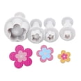 thumbnail image 1 of (Paquete de 12, 4 diseños) Cortador de galletas de silicona para hornear, juego de 12 moldes para dulces, molde de silicona para pastel de luna, prensa de flor de cerezo rosa para galletas caseras, d, 1 of 5