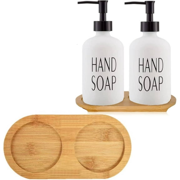 Bamboo soap Dispenser Tray, Bathroom Countertop Tray Kitchen Tray Bamboo Tray Sink Tray Dresser Jewelry Ring Dish, Comestic Holder Bathtub Organizer, Ideal for Jewelry, Cosmetics, and Small Items