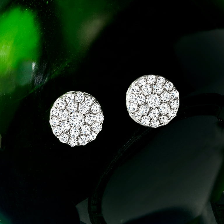 Ross-Simons 0.25 ct. t.w. Diamond Cluster Earrings in Sterling