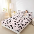 thumbnail image 3 of Erosebridal Black Bowtie Kids Queen Sheet Sets,Cute Polka Dots Kawaii Stars Bed Set For Girls 4 Pieces, 3 of 6
