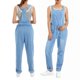 thumbnail image 1 of TRKIYQC Jeans de tirantes de mezclilla azul para mujer con bolsillos y correa ajustable, pantalones de mezclilla largos sueltos de cintura alta Pantalones rectos TRKIYQC moda, 1 of 10