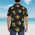 thumbnail image 6 of Balery Sunflowers Print Men's Hawaiian Shirts Short Sleeve Beach Shirt Relaxed Fit Vacation Button Down Shirts-3X-Large, 6 of 9