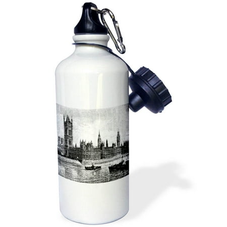 

Famous Londons Big Ben In Black n White 21 oz Sports Water Bottle wb-49291-1