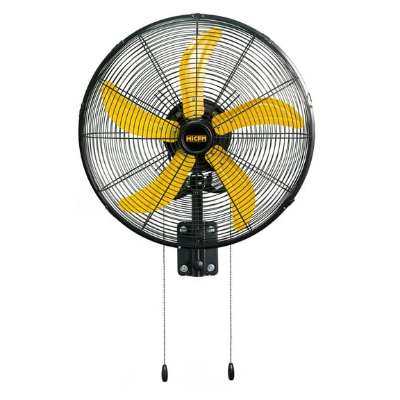 HiCFM 20" Oscillating Wall Fan, 4800 CFM High Velocity Industrial Wall Mounted Heavy Duty Shop Fans with 3 Speed Settings 80° Oscillation