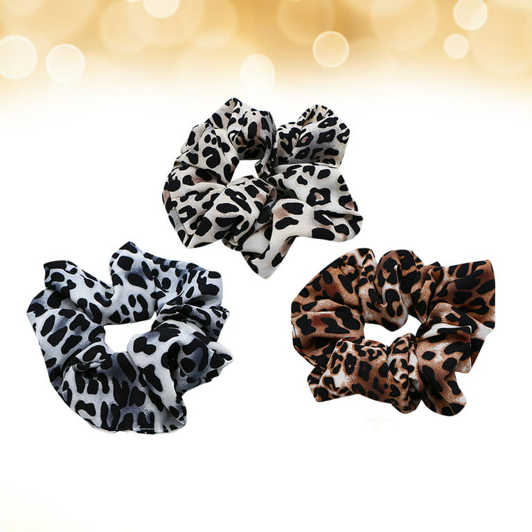 3pcs Hair Scrunchies Elastic Hair Bands Leopard Pattern Ponytail