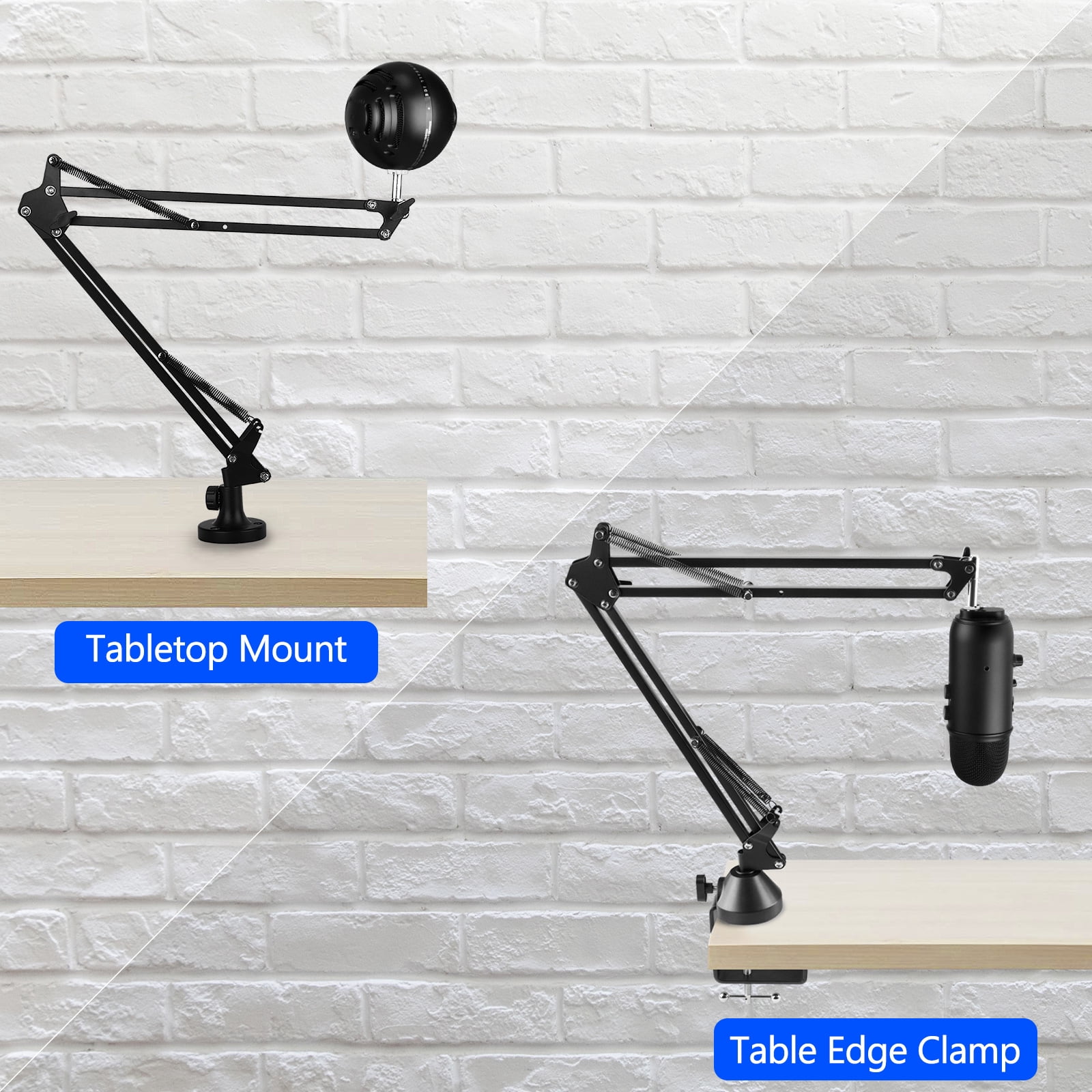 Geekria for Creators Microphone Arm Compatible with Blue Yeti, Yeti X, Yeti Pro, Snowball ICE, G Yeti GX, Mic Boom Arm with Table Flange Mount Adapter, Suspension Stand, Desk Mount Holder
