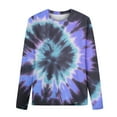 thumbnail image 4 of Long Sleeve Tops Tie Dye Print T Shirts for Women Loose Fit Crewneck Thin Sweatshirts Fall Cotton Pullovers (XL, Purple), 4 of 5
