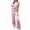 Pink, variant on Satin Wide Leg Jumpsuits for Women - Elegant Mock Neck Sleeveless Cocktail Party Romper Wine Red XS