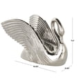 thumbnail image 3 of 11" x 8" Silver Ceramic Swan Sculpture with Textured Grooves, by DecMode, 3 of 9