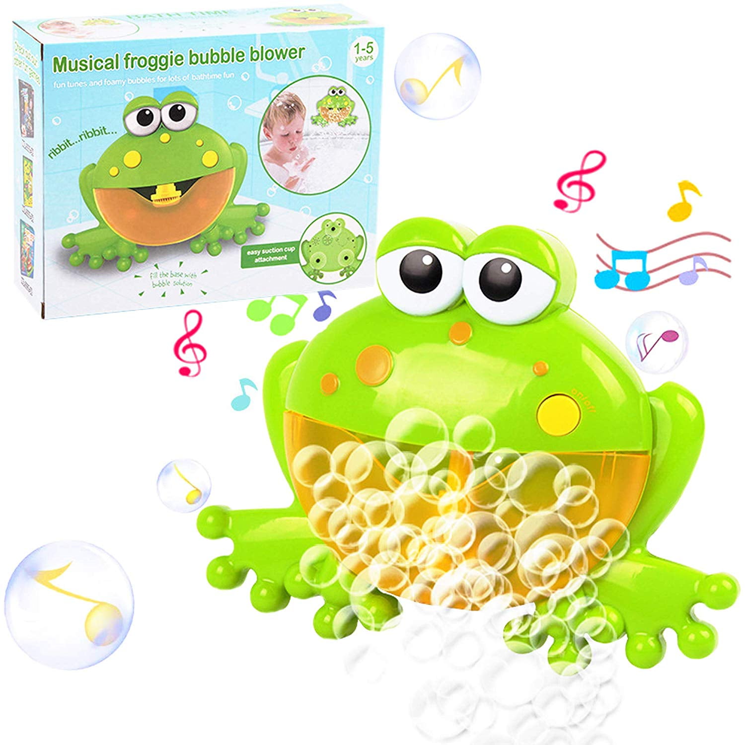 Bubble machine big frog automatic bubble maker blower music bath toys for baby4H 