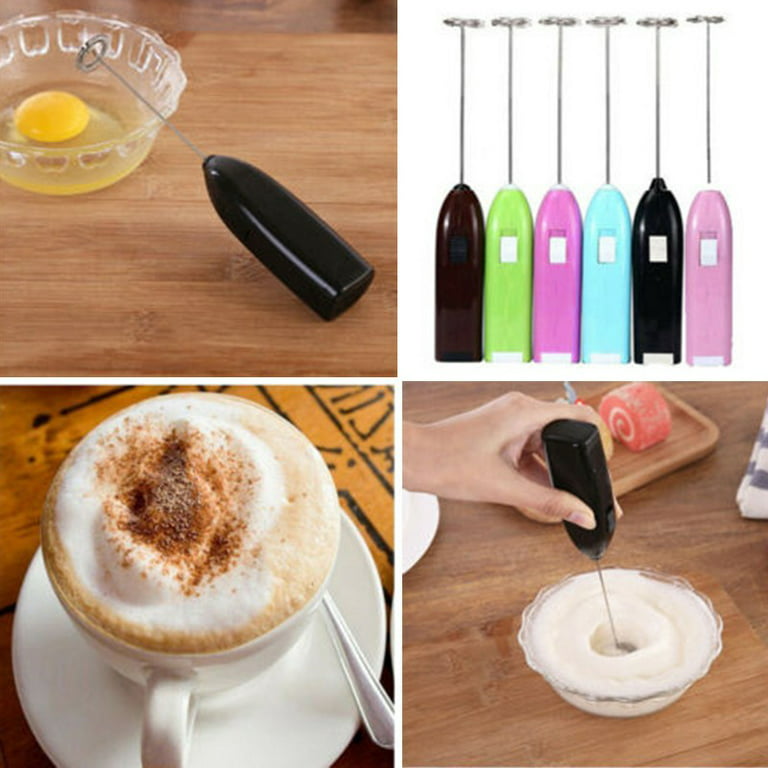 PowerLix Milk Frother Handheld Battery Operated Electric Whisk Foam Maker  For Coffee, Latte, Cappuccino, Hot Chocolate, Durable Mini Drink Mixer With