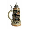 thumbnail image 2 of German Beer Stein Deutschland  panorama stein, ptd. pewter lid, 1 liter tankard, beer mug, 2 of 3